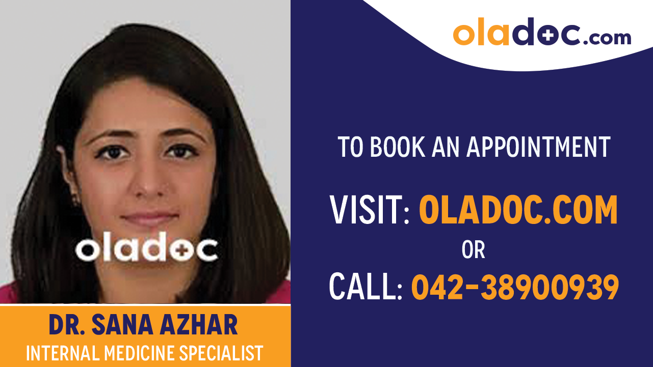 Book appointment with Dr. Sana Azhar-best Internal Medicine Specialist Karachi